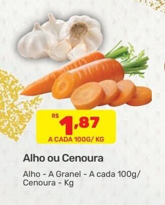 Supermercados Condor Alho ou Cenoura oferta