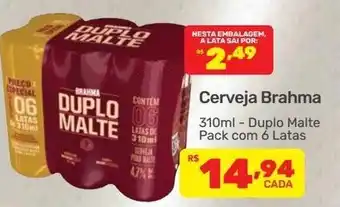 Supermercados Condor Cerveja Brahma 310ml Duplo Malte Pack com 6 latas oferta