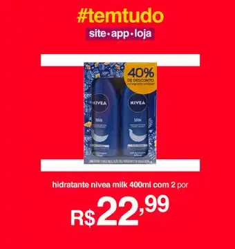 Lojas Americanas Hidratante Nivea Milk 400ml oferta