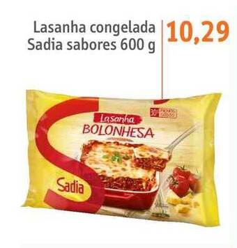 Sonda Lasanha Congelada Sadia Sabores 600g oferta