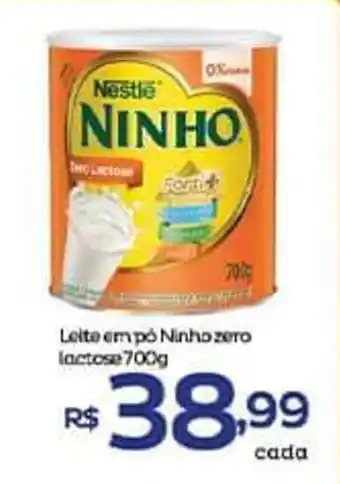 Super Lagoa Leite em po Ninho Zero Lactose 380g oferta