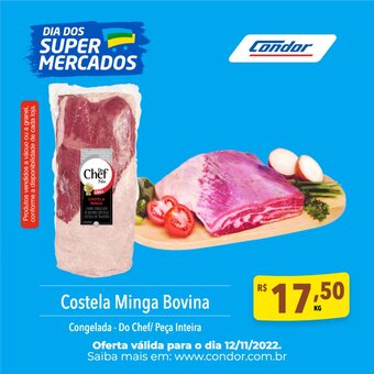 Supermercados Condor Costela Minga Bovina 1kg oferta