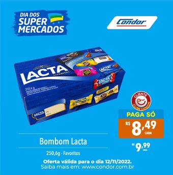 Supermercados Condor Bombom Lacta 250.6g oferta