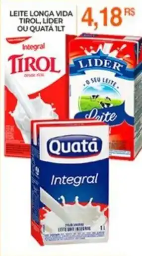 Leite Longa vIda Tirol, Lider ou Quata 1L