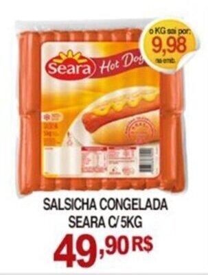 Mercadão Atacadista Salsicha Congelada Seara c/5kg oferta