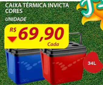 Assaí Atacadista Caixa Termica Invicta Cores 34L oferta