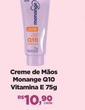 Farmácias Nissei Creme de mãos monange q10 vitamina e oferta