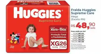 Hiper Farma Fralda huggies supreme care oferta