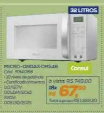 Lojas Colombo Micro-ondas cms46 consul oferta