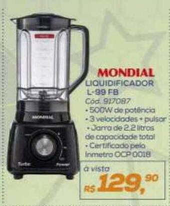 Lojas Colombo Mondial liquidificador l-99 fb oferta
