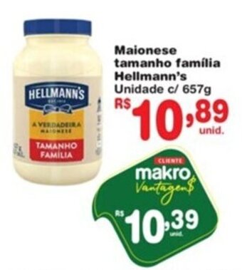 Maionese Tamanho Familia Hellmann's 657g