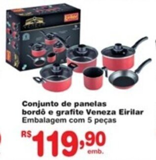 Conjunto de Panelas Bordo e grafite Veneza Eirilar