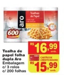 Supermercado Precito Toalha de papel Folha Dupla Aro oferta