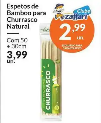 Espetos De Bamboo Para Churrasco Natural com 50 30cm