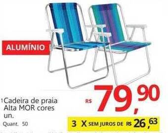 Supermercados Koch Cadeira de praia alta mor cores un. oferta