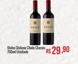 Mart Minas Vinho chileno chole classic 750ml unidade oferta