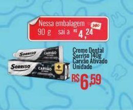 Mart Minas Creme dental sorriso 140g carvão ativado unidade oferta