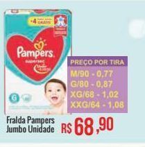 Fralda pampers jumbo unidade