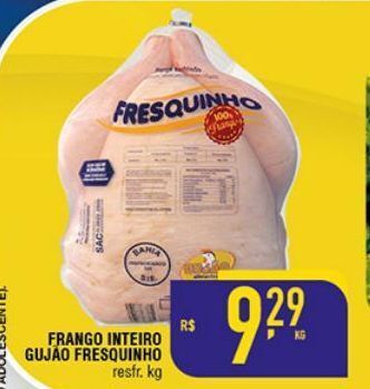 Mercantil Rodrigues Frango inteiro gujão fresquinho resfr. kg oferta