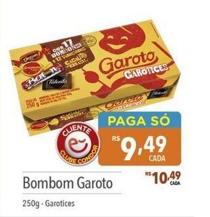 Supermercados Condor Bombom Garoto 250g oferta