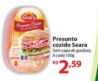 Super Bompreço Presunto Cozido Seara 100g oferta