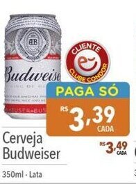 Supermercados Condor Cerveja Budweiser 350ml oferta