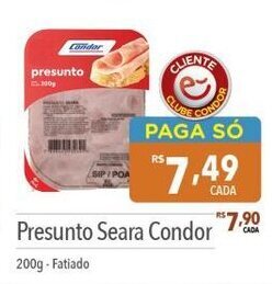 Supermercados Condor Presunto Seara Condor 200g oferta