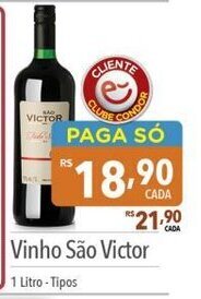 Supermercados Condor Vinho Sao Victor 1L oferta