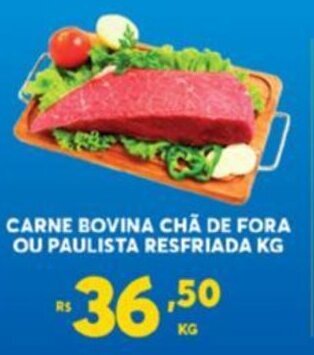 Carne Bovina Cha de Fora ou Paulista Resfriada 1kg