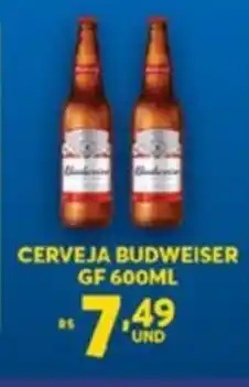 Atacadão Centro Sul Cerveja Budweiser GF 600ml oferta
