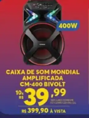 Atacadão Centro Sul Caixa de Som Mondial Amplificada Cm-400 BIV oferta