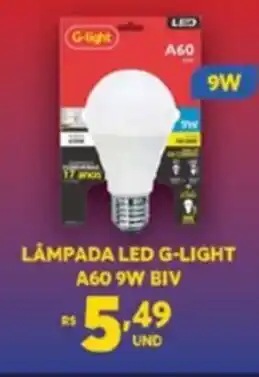 Atacadão Centro Sul Lampada Led G-light A60 9w BIV oferta