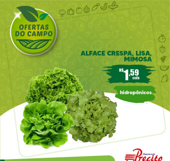 Supermercado Precito Alface Crespa, Lisa Mimosa oferta