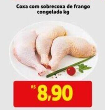Extra Supermercado Coxa com sobrecoxa de frango congelada 1kg oferta