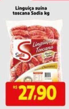 Extra Supermercado Linguica Suina Toscana Sadia 1kg oferta