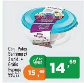 Supermercados Pague Menos Conj. Potes Sanreno C 2 Unid. Grátis Esponja 550 22 oferta