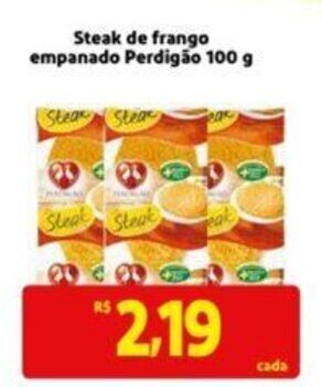 Extra Supermercado Steak de frango empanado Perdigao 100g oferta