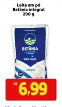Extra Supermercado Leite em po Betania integral 200g oferta