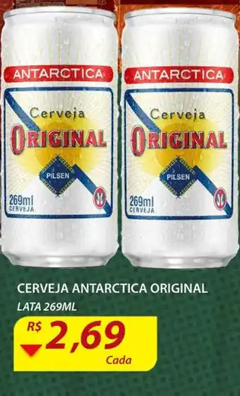 Assaí Atacadista Cerveja Antarctica Original lata 269ml oferta