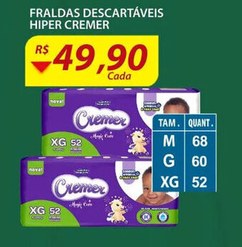 Fraldas Descartaveis Hiper Cremer