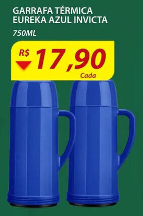Assaí Atacadista Garrafa Termica Eureka Azul Invicta 750ml oferta