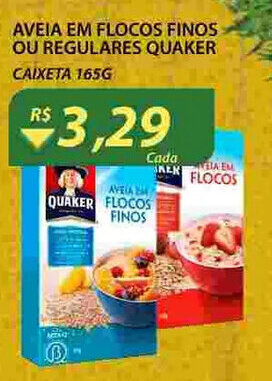 Assaí Atacadista Aveia em Flocos Finos ou Regulares Quaker 165g oferta