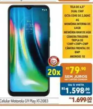 Supermercados Condor Celular Motorola G9 Play Xt 2083 oferta