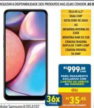 Supermercados Condor Celular Samsung A10s A107 oferta