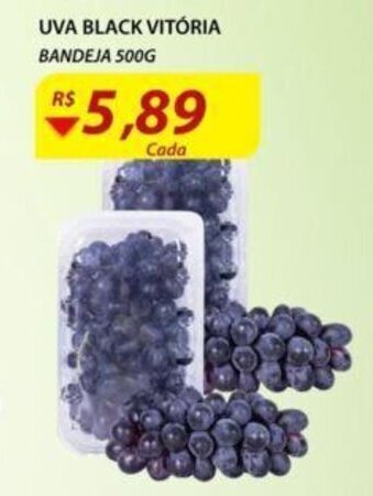 Assaí Atacadista Uva Black Vitoria bandeja 500g oferta