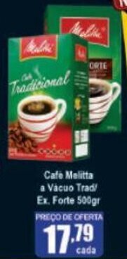 Higa's Supermercado Cafe Melitta a vacuo trad/ ex.forte 500g oferta