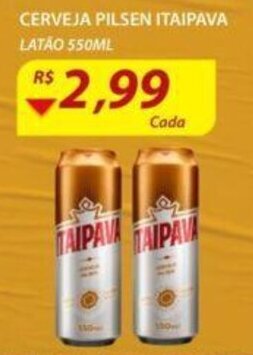 Assaí Atacadista Cerveja Pilsen Itaipava latao 550ml oferta