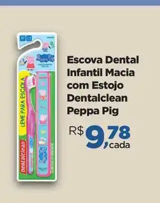 Escova Dental Infantil Macia Com Estojo Dentalclean Peppa Pig