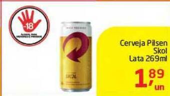Tenda Atacado Cerveja Pilsen Skol Lata 269ml oferta
