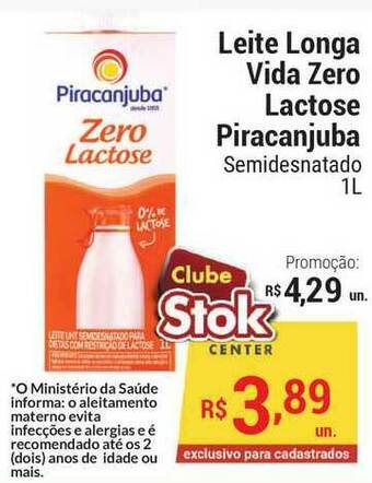 Stok Center Leite Longa Vida Zero Lactose Piracanjuba 1L oferta